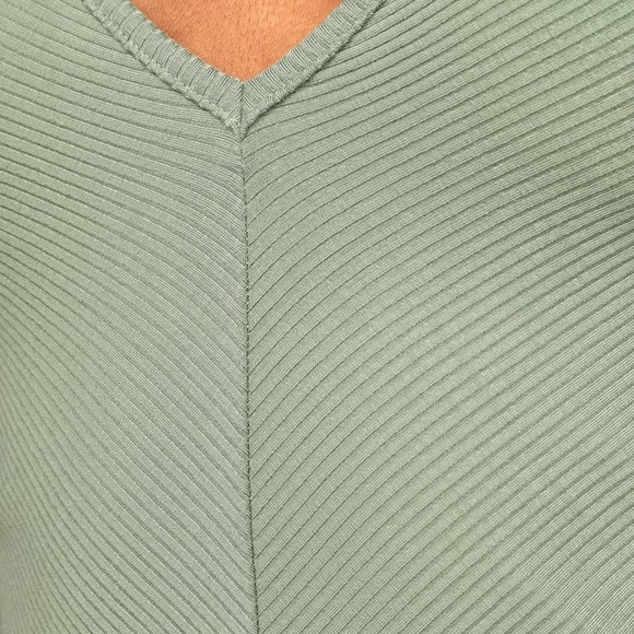 NEW Sage Green Ribbed Sleeveless Halter Bodysuit - Picture 3 of 6